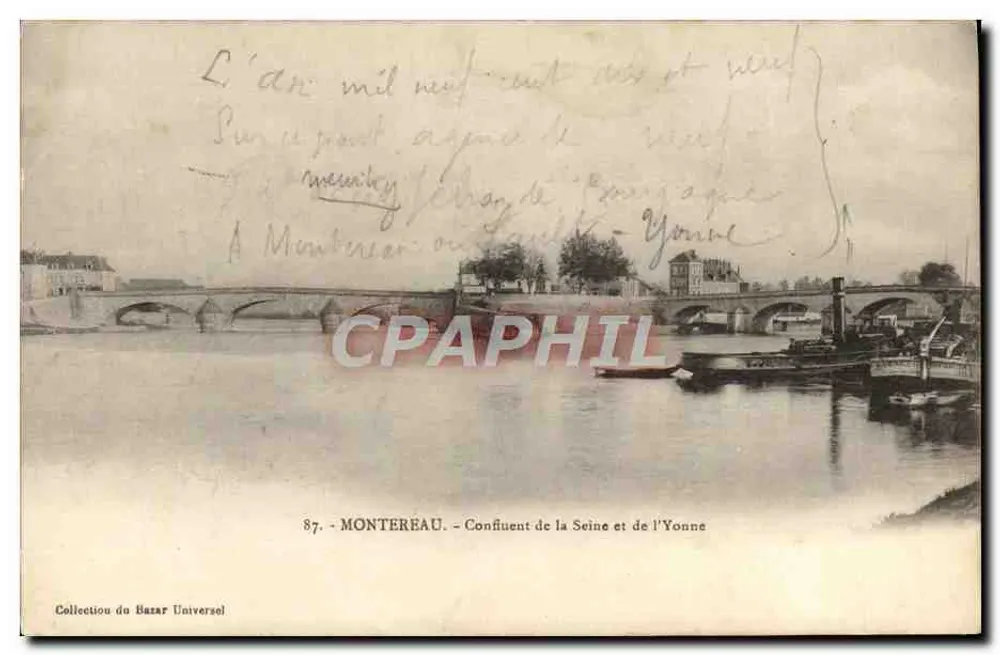 Montereau - Mündung der Seine und der Yonne — Collection du Bazar Universel, n°87 - Vorderseite