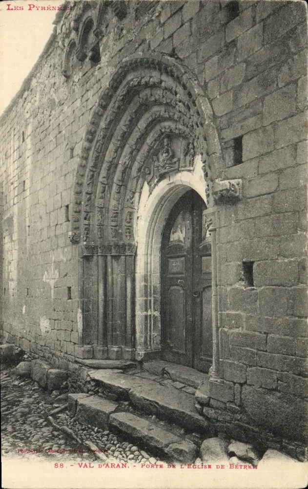 Tor der Kirche von Bétrém - Val d'Aran — Die Pyrenäen — Phototypie von Cahouque (Béziers) - Vorderseite