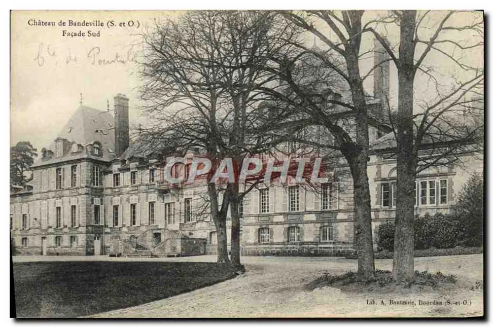 Castelo de Bandeville (S. e O.) — Fachada Sul — Lib. A. Bouttrong, Bourdan (S.-e-O.) - Frente