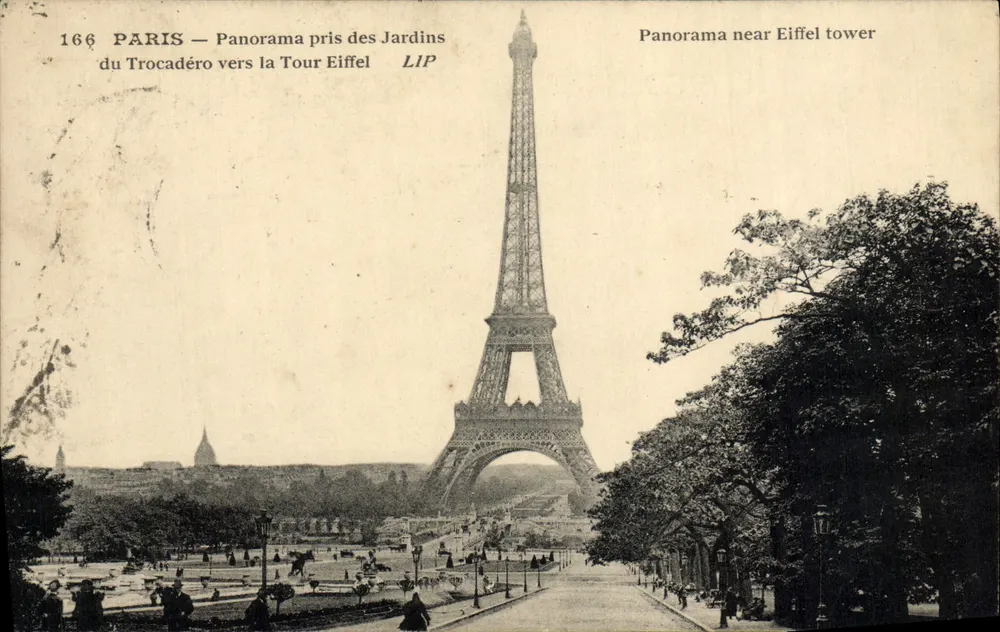 PARIS — Panorama vom Jardin du Trocadéro in Richtung Eiffelturm — LIP - Vorderseite
