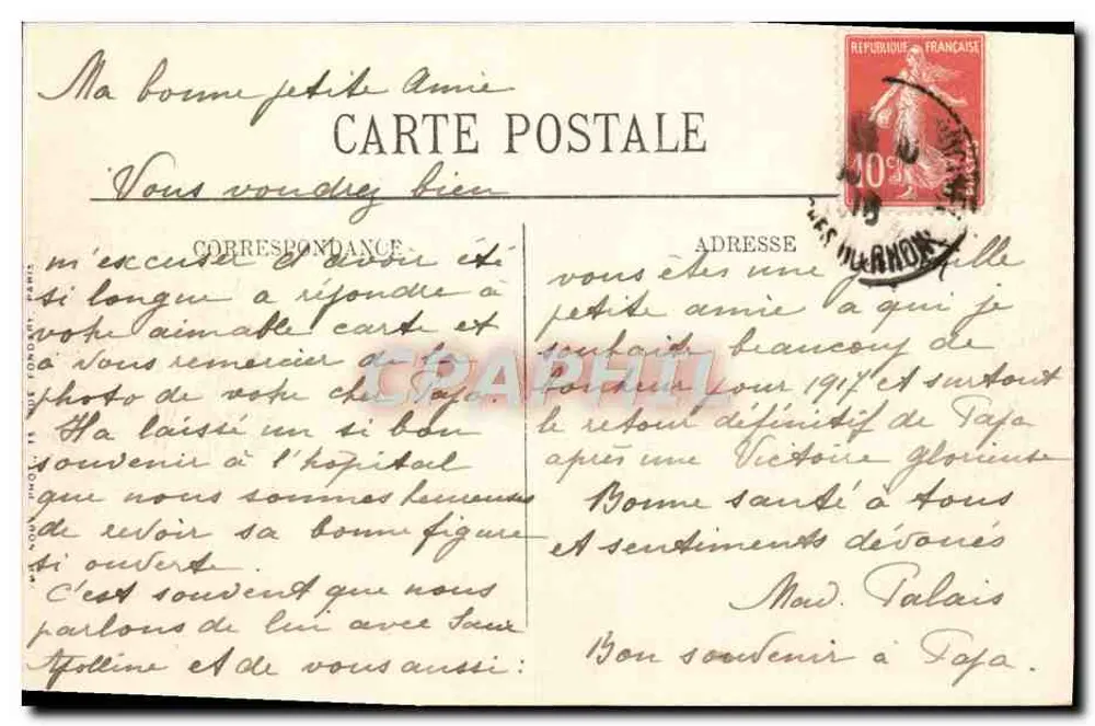 Marselha — Conjunto do Palácio Longchamp — editor desconhecido, n°6 - Verso