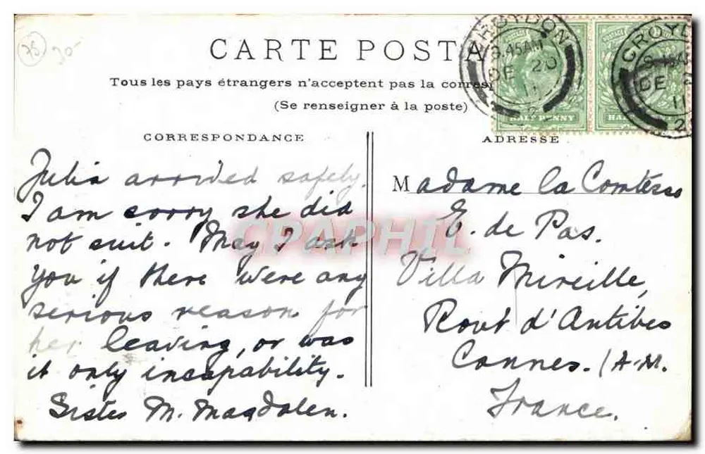 Paris. A estação de Lyon — vista da torre de relógio — editor não visível - Verso