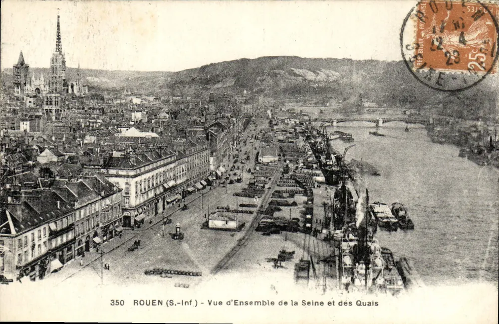 Rouen (S.-Inf.) — Panoramablick auf die Seine und die Ufer — n° 350 - Vorderseite
