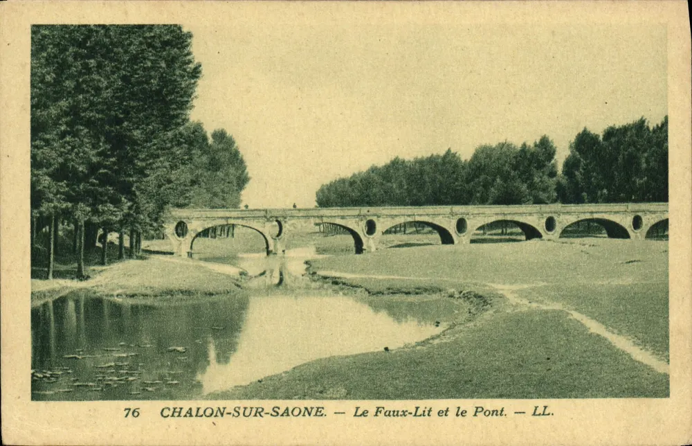 Chalon-sur-Saône — Le Faux-Lit und die Brücke — LL. - Vorderseite