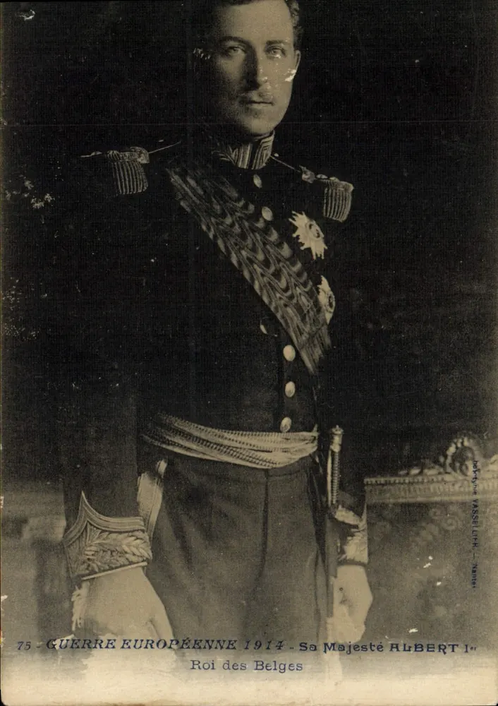 Seine Majestät Albert I. — König der Belgier in Uniform — Verlag VASSEL LITH. - NANTES - Vorderseite