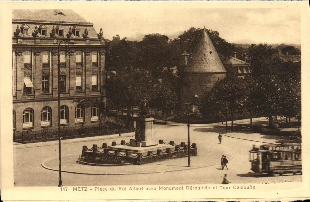 Metz - Place du Roi Albert mit Monument Déroulède und Camouflaged Tower — Châcher Edition, n°147 - Vorderseite