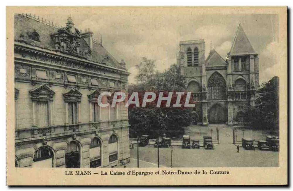 Le Mans — Die Sparkasse und Notre-Dame de la Couture - Vorderseite