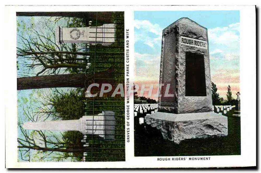 Gräber von George Washington Custis und seiner Frau — Denkmal der Rough Riders — Custis-Lee-Haus - Vorderseite