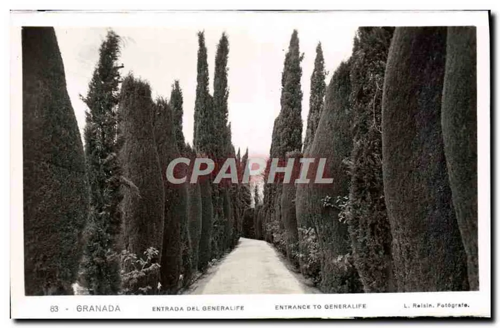 Entrada do Generalife — Granada — L. Realsin, Fotógrafo - Frente