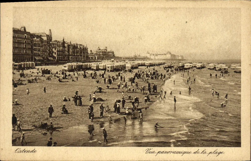 Ostende — Vista panorámica de la playa — editor desconocido, número de serie 7 - Anverso