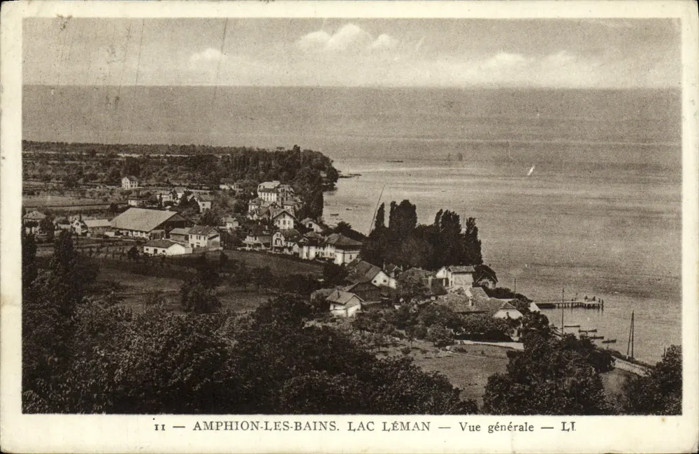 Amphion-les-Bains — Vue générale du lac Léman — éditeur ADIA IMP. — N° LI - Anverso