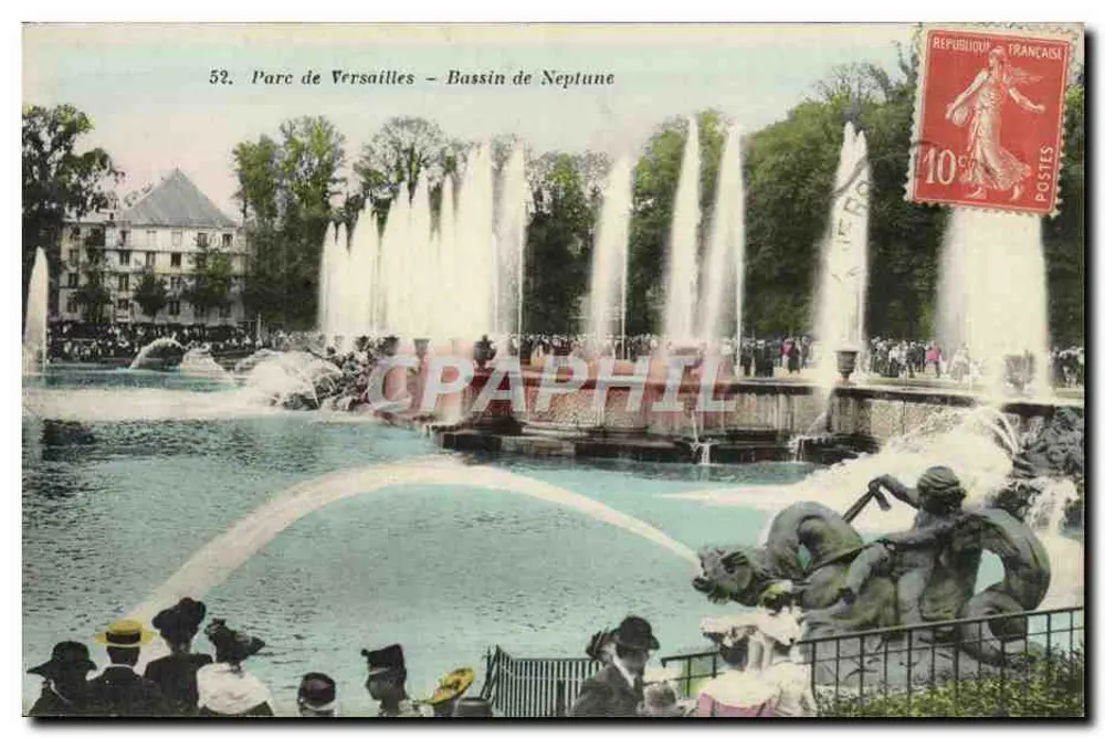 Parque de Versalhes – Lago de Netuno — Héliotypie A. Bourdier, n°52 - Frente