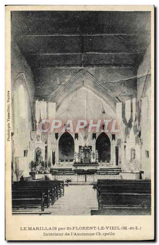 Le Marillais — Innenansicht der alten Kapelle — Phototypie Vassellier, Nantes - Vorderseite