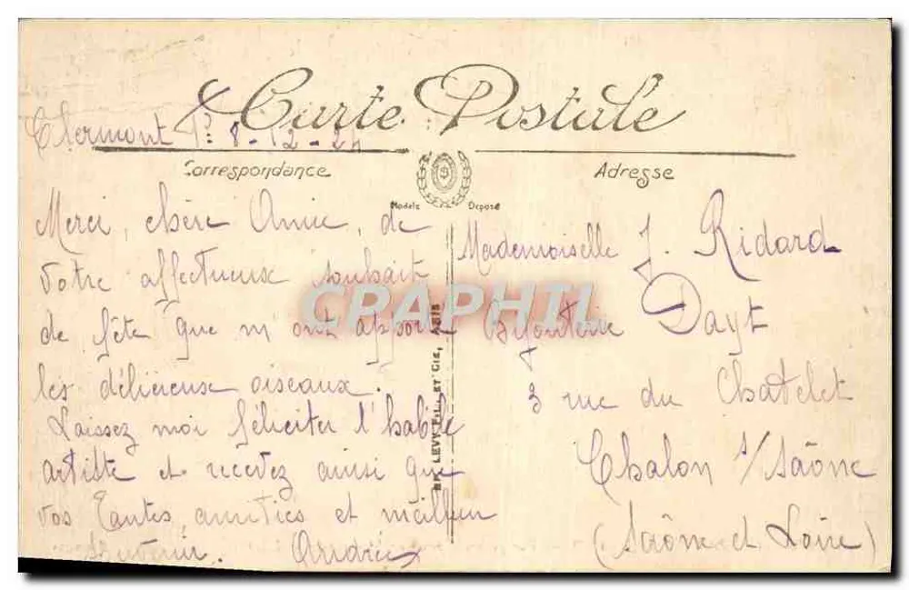 Clermont-Ferrand — Allgemeiner Blick von Montjufet — LL. — Sélecta, Nr. 216 - Rückseite