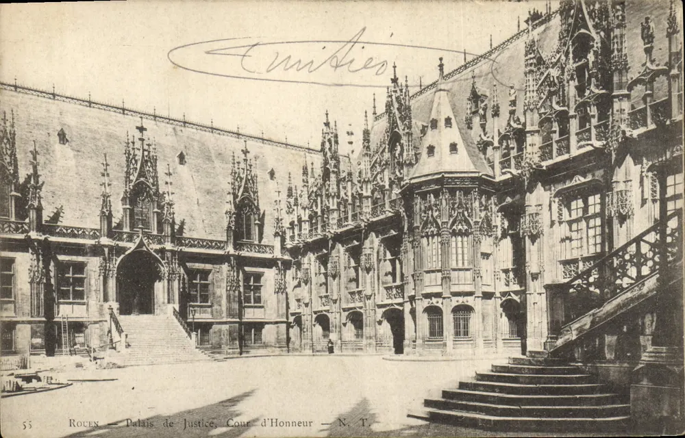Rocen — Palazzo di Giustizia, Corte d'Onore — Edizione N. T. - Recto
