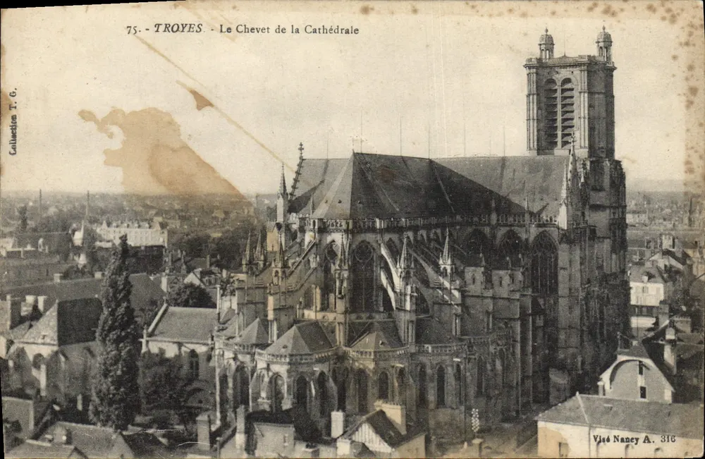 Troyes — Le Chevet de la Cathédrale — Vised Nancy A. 316 - Frente