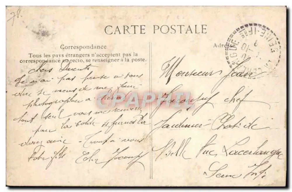Versailles — O Pequeno Trianon — Editor: C. P. H. (n° 113) - Verso