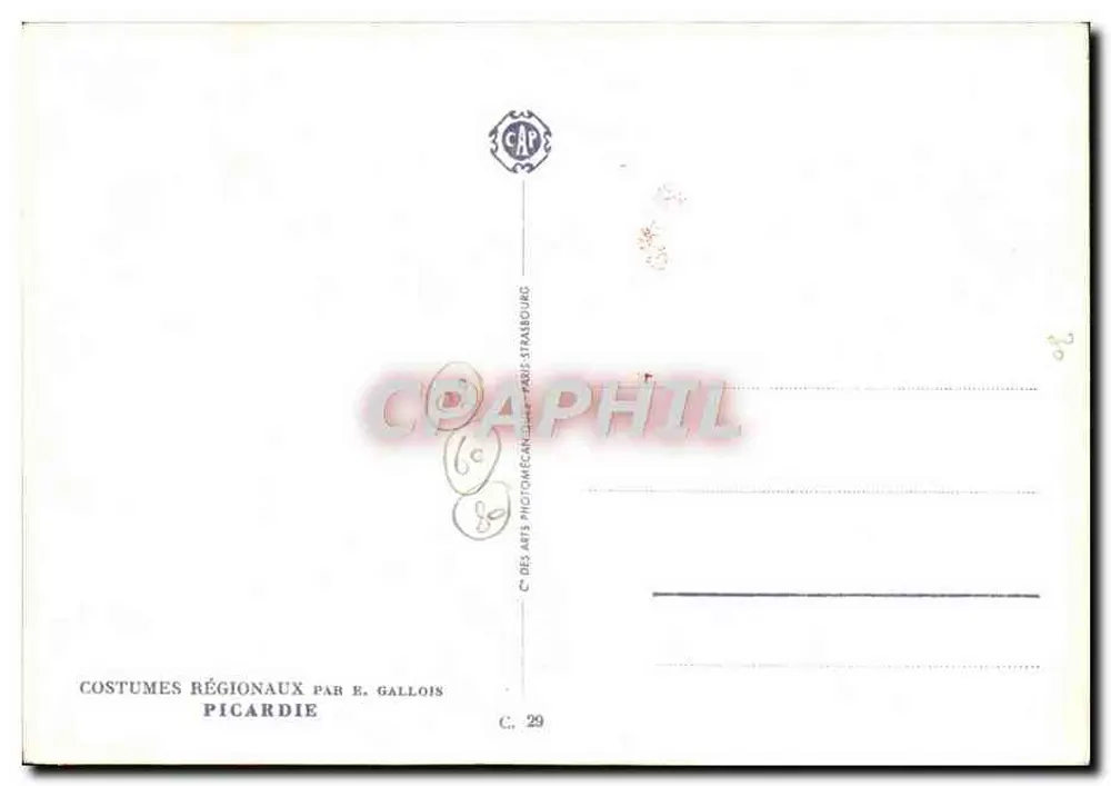 Regionale Kleidung der Picarden — Verleger: C. des Arts Photomécaniques, Paris - Rückseite