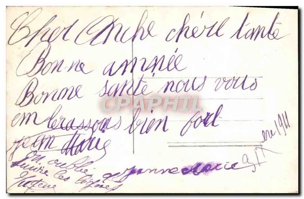 Frau in grünem Kleid und Pelz — Frohe Neujahr — Beaumont-sur-Oise, Nr. 311720 - Rückseite