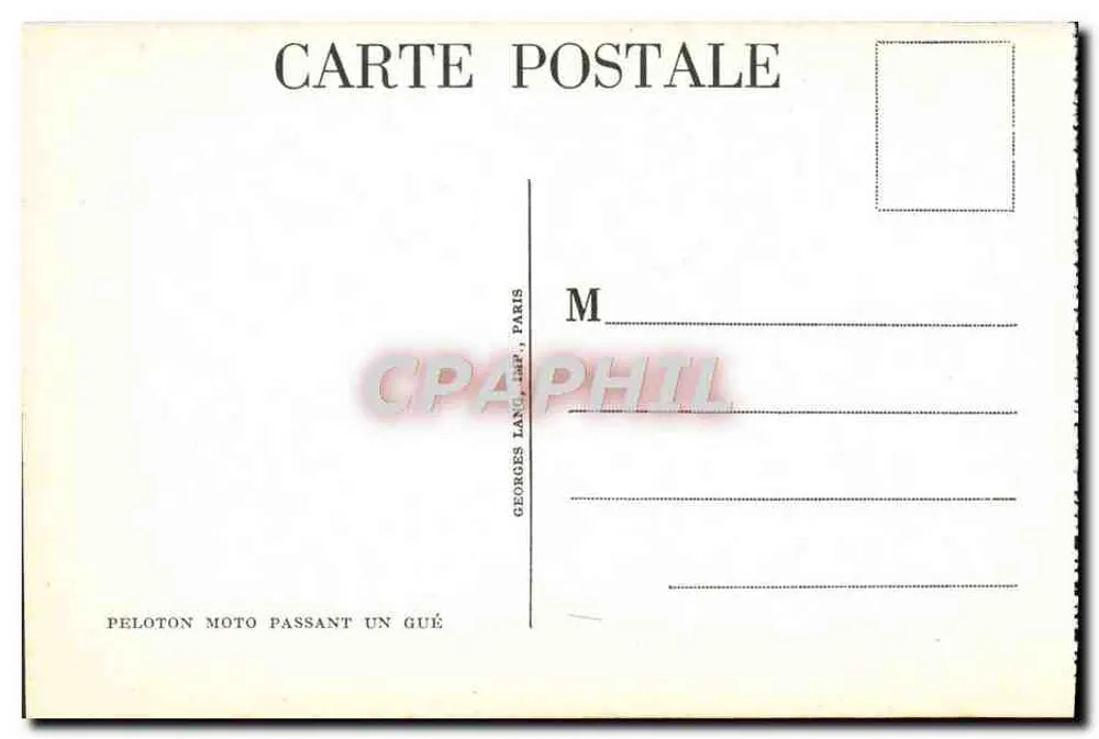 Motorradtrupp überquert einen Bach — Georges Lang, Paris - Rückseite