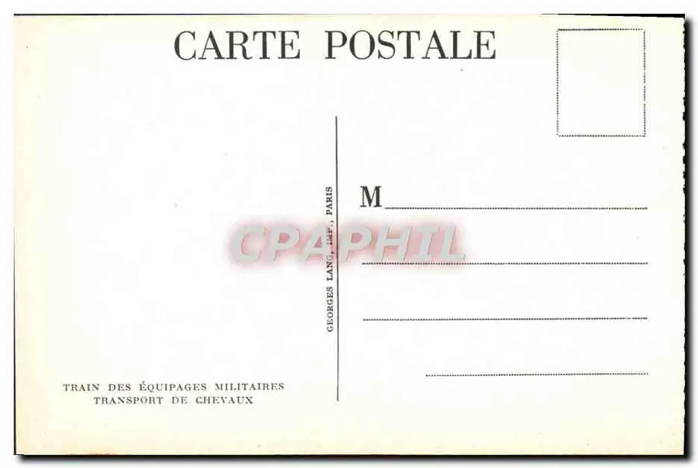 Militärbesatzungszug — Pferdeverkehr — Georges Lang, Impr. Paris - Rückseite