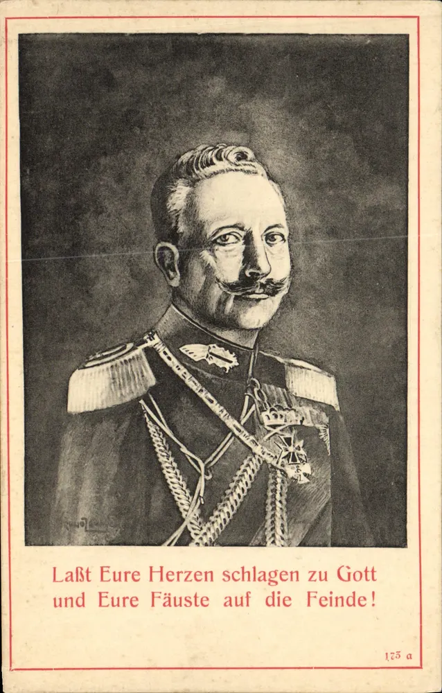 Retrato de um oficial — Sujeito: apelo à guerra — editor Sächsische Druck- und Verlagsanstalt, n° 175 a - Frente
