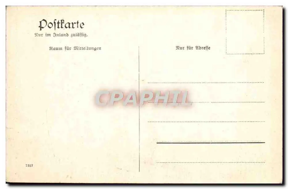 Baden-Baden — Lago Waidssee — editor desconhecido, n° de série 1317 - Verso