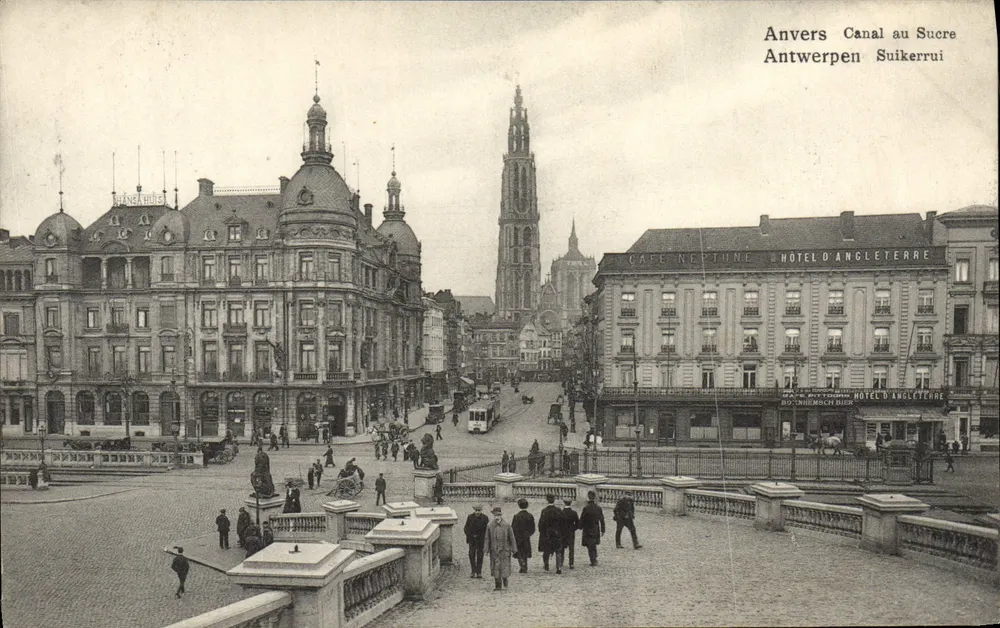 Canal au Sucre — vista do canal e da torre da Igreja de São Martinho — J.-B. Verjoeven, No 11 - Frente