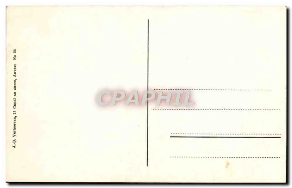 Anvers — Navio da Santa Ana — J.-B. Verthooven, Canal au aure, Anvers, No 25 - Verso
