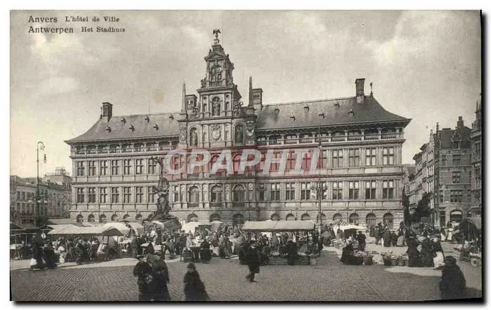 Anvers L'hôtel de Ville — Antwerpen Het Stadhuis — J.-B. Verchouven, 21 Canal au sucre, Anvers, No 6 - Voorkant