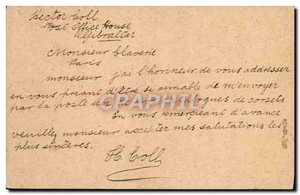 Gibraltar — kommerzielle Ansichtskarte — Universal Postal Union - Rückseite