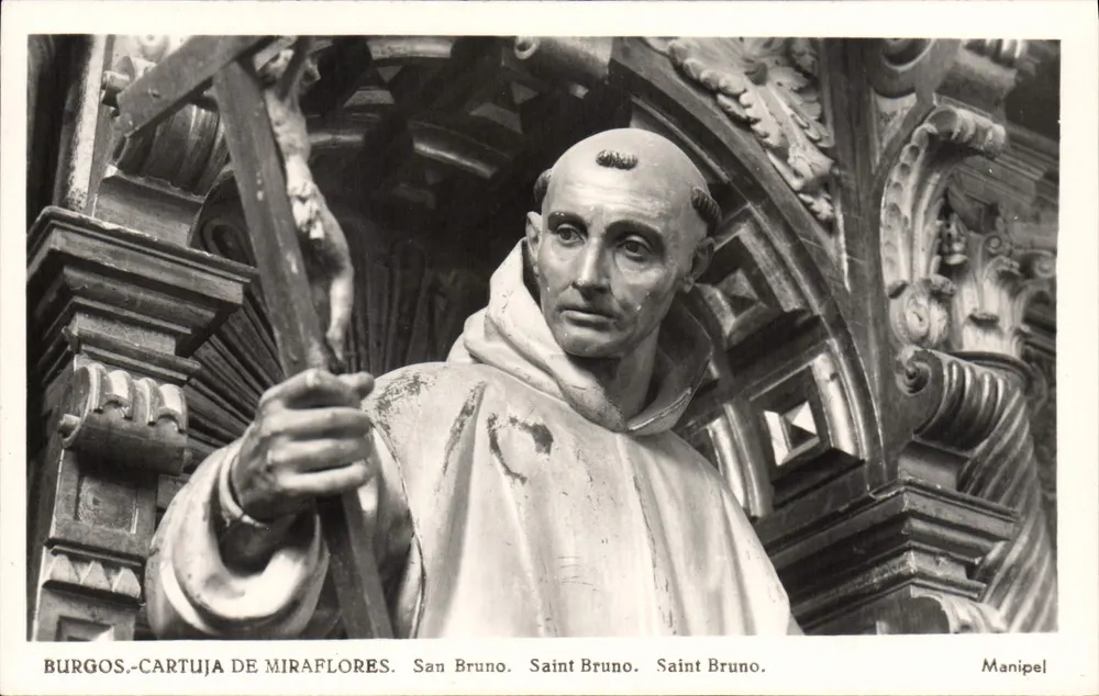 Burgos - Cartuja de Miraflores - Statue des Heiligen Bruno - Manipel - Vorderseite
