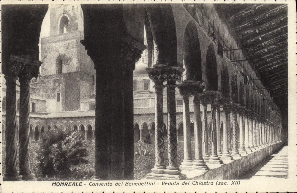 Monreale - Benediktinerkloster - Ansicht des Kreuzgangs (12. Jahrhundert) - Vorderseite