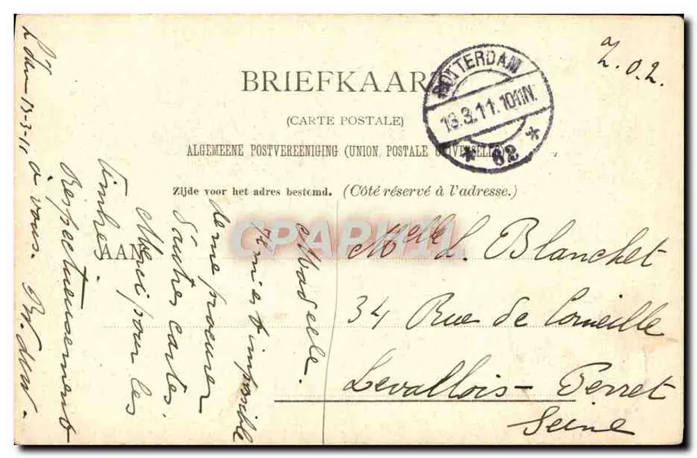 Casal em traje de casamento — Edição Louis Diefenthal, Amsterdam - Verso