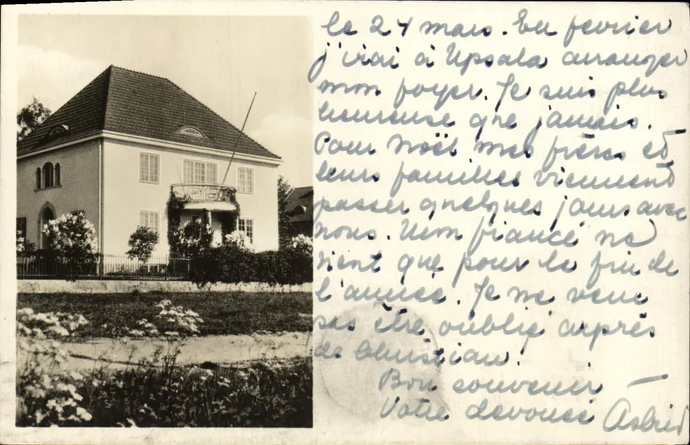 House in Uppsala — Subject: postcard sent from Sweden — unknown publisher, series number not visible - Front