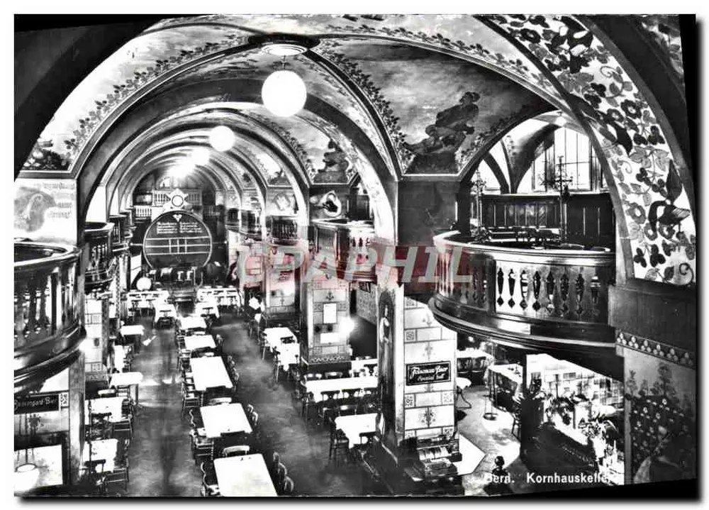 Berna. Kornhauskeller — Sala de banquetes com abóbadas decoradas — Photoglob-Wehrli AG, Zurique - Frente
