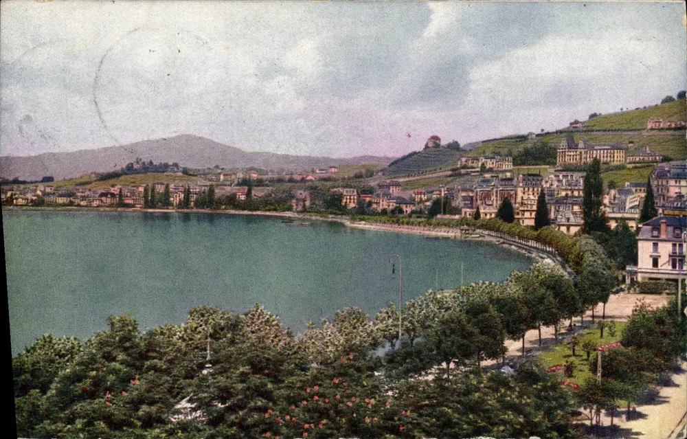 Montreux — Quais — Wydawca: L. PERROCHET & TAVIL, Lausanne - Awers