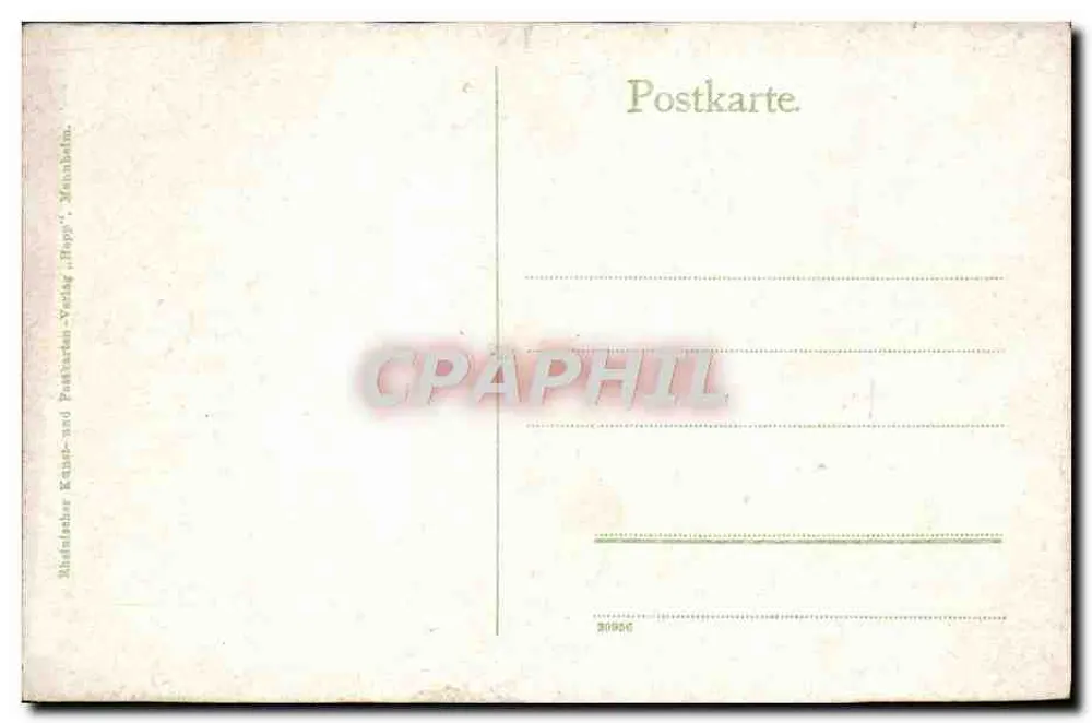 Karlsruhe in Baden — Dragoner Kaserne — Verlag: Rheinischer Kunst- und Postkarten-Verlag 'Hopp', Mannheim, Nr. 36926 - Rückseite