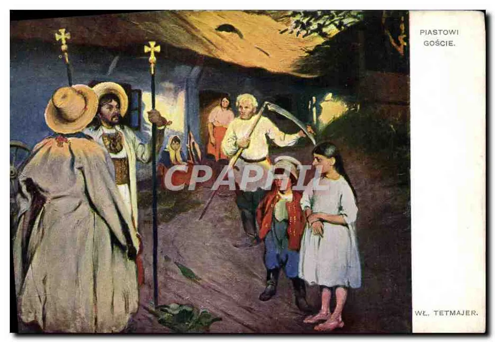 Piastowi Goście — scena religijna — W.L. Tetmajer, n°413 - Awers