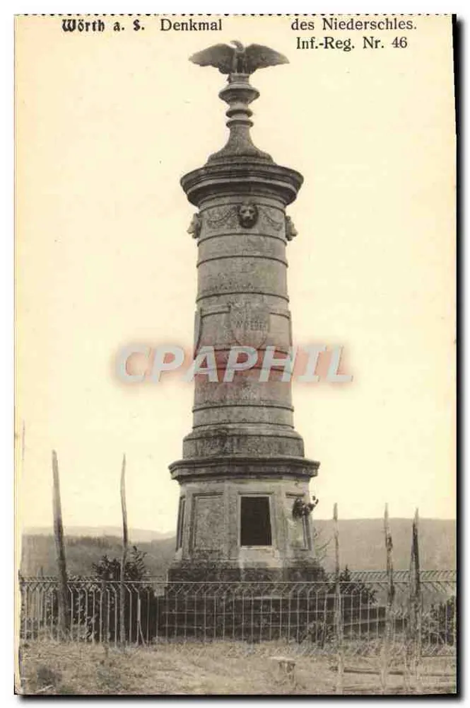 Wörth a. S. — Denkmal des 46. Infanterieregiments Niederschlesien — Verlag A. Levy - Vorderseite