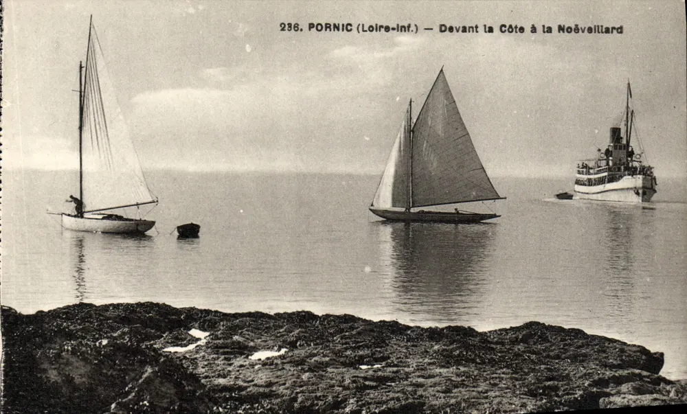 Pornic (Loire-Inf.) — Diante da Costa da Noëveillard — F. Chapeau, editor em Nantes - Frente