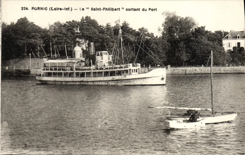 Pornic (Loire-Inf.) — Das "Saint-Philibert" verlässt den Hafen — P. Chapeau, Nantes - Vorderseite