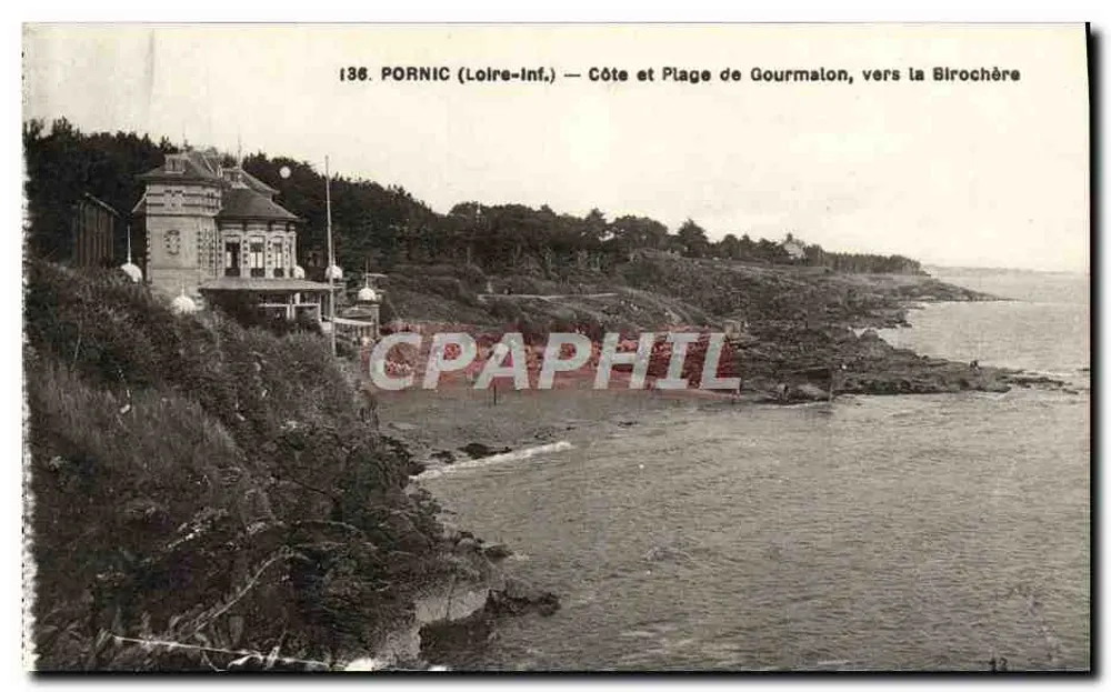 Pornic (Loire-Inf.) — Küste und Strand von Gourmalon, in Richtung Birochère — F. Chapeau, Verlag in Nantes - Vorderseite