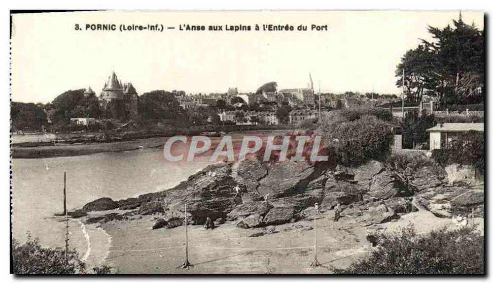 Pornic (Loire-Inf.) — Ansicht von L'Anse aux Lapins am Eingang zum Hafen — F. Chapeau, Verlag Nantes - Vorderseite