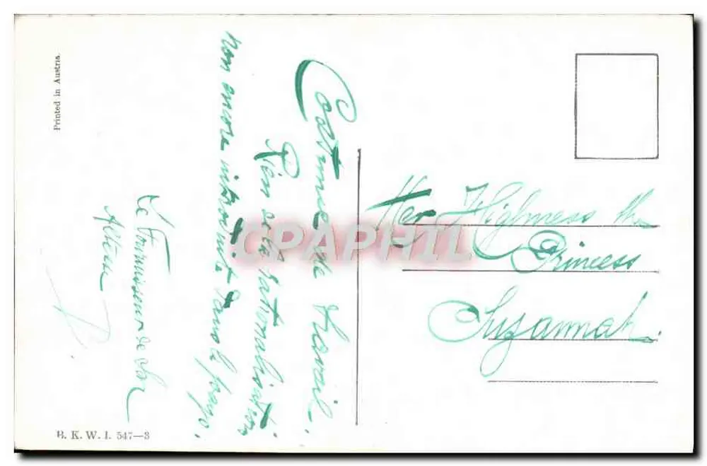 पारंपरिक वेशभूषा में एक महिला — ग्रीस — प्रकाशक के. के. वी. आई. नंबर 547-8 - पीछे