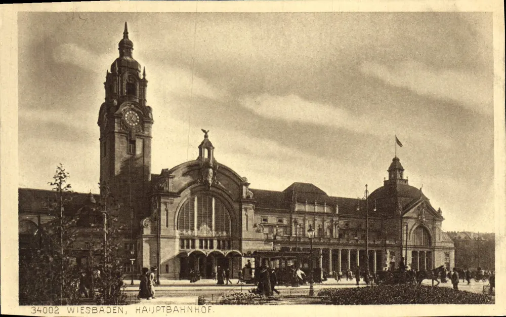 Wiesbaden — Hauptbahnhof — wydawca Rud. Bremer & Co. nr 34002 - Awers