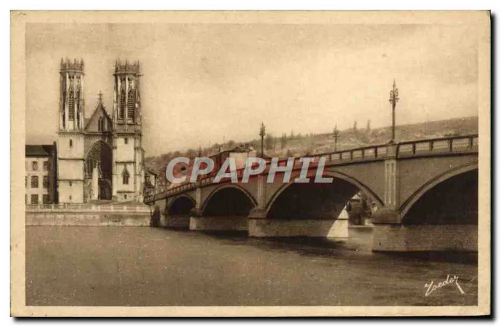 Pont-a-Mousson — Der neue Brücke und die Kirche Saint-Martin — Les Éditions J'Applaudir - Nancy - Vorderseite