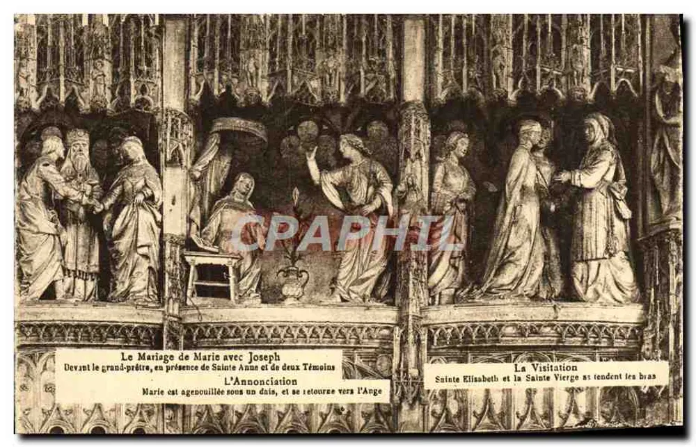 Religiöse Szenen — Schnitzereien eines Reredos - Vorderseite