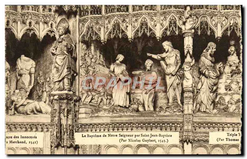 Das Taufgeschenk unseres Herrn durch den Heiligen Johannes den Täufer — (von Nicolas Guybert, 1543.) — Triple 1 (von Thomas) - Vorderseite
