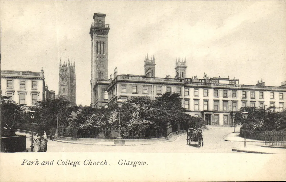 Park und Collegekirche — Glasgow — Verlag nicht sichtbar - Vorderseite